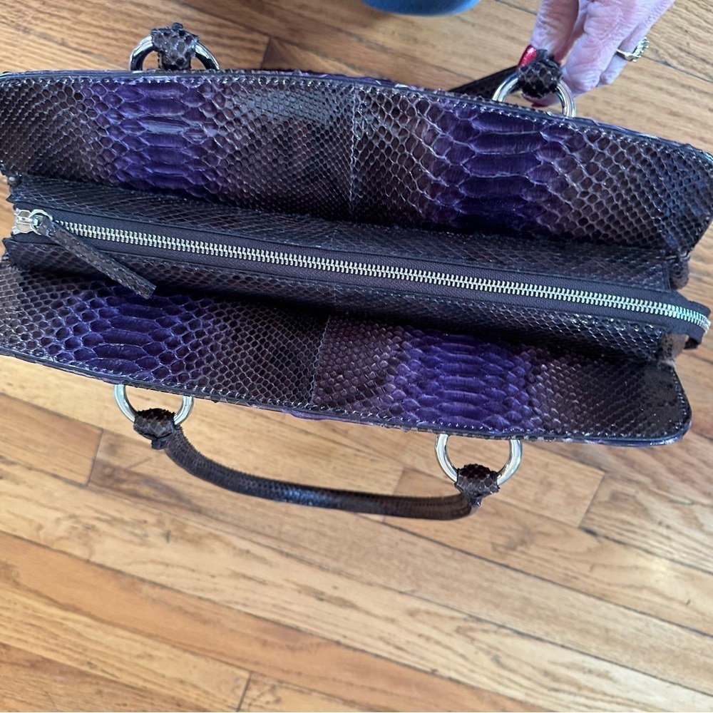 Authentic Jane August Genuine Python Satchel | Pu… - image 8